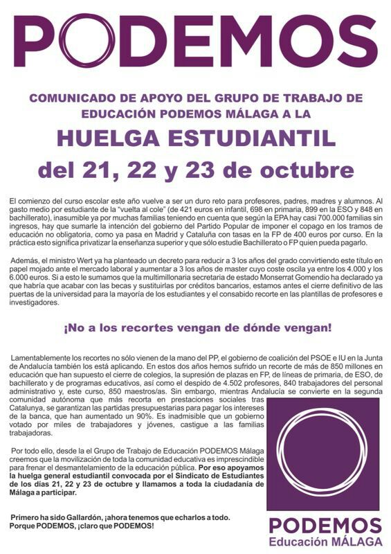 COMUNICADO PODEMOS MALAGA