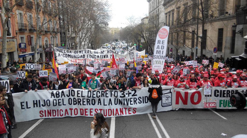 Manifestación de estudiantes en Madrid